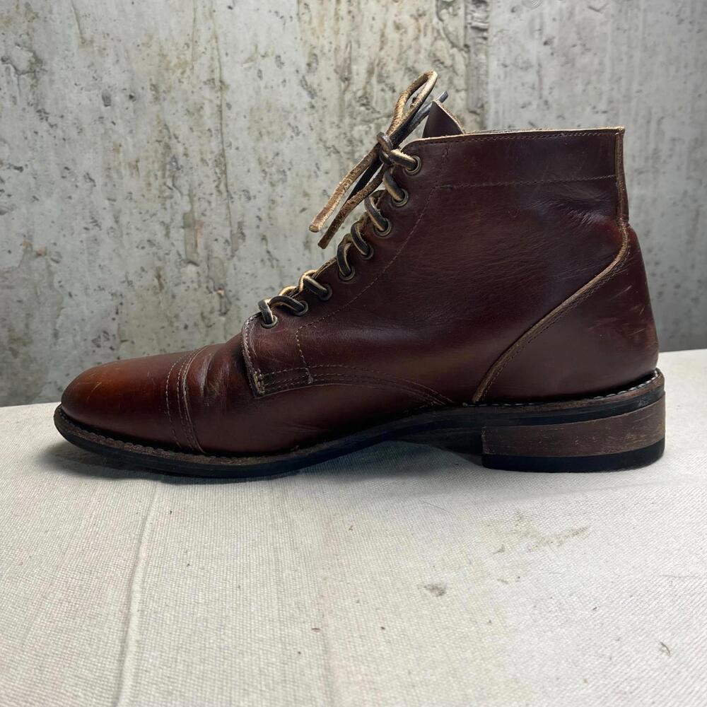 Thursday Boots Everyday Captain Men's 11.5 D Cap Toe Brown Leather Leather Laces - Picture 4 of 9